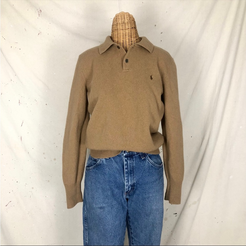 Vintage Ralph Lauren lamb’s wool camel tan sweater
